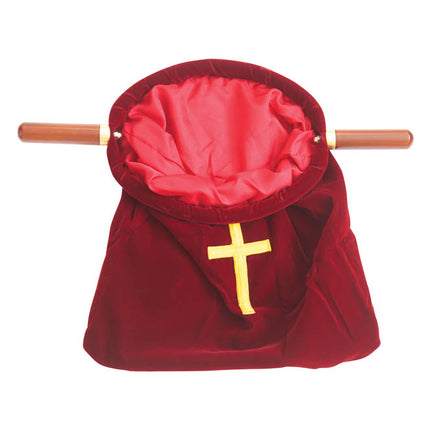 Large Collection/Offering Bag With Embroidered Cross 15in DepthLarge Collection/Offering Bag With Embroidered Cross 15in Depth