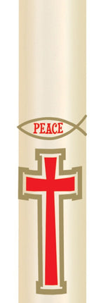 Candle Sticker - Red Cross & Peace Ichthus  (Without Year)Candle Sticker - Red Cross & Peace Ichthus  (Without Year)