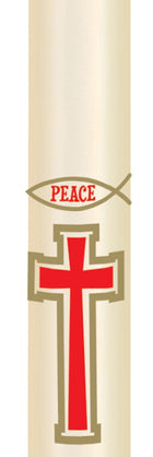 Candle Sticker - Red Cross & Peace Ichthus  (Without Year)Candle Sticker - Red Cross & Peace Ichthus  (Without Year)