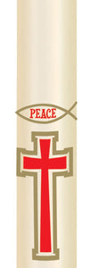 Candle Sticker - Red Cross & Peace Ichthus  (Without Year)Candle Sticker - Red Cross & Peace Ichthus  (Without Year)
