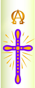 Candle Sticker - Purple Cross On Sparkle Background (Without Date)Candle Sticker - Purple Cross On Sparkle Background (Without Date)
