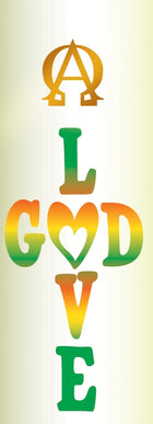 Candle Sticker - Word Cross Love God(Without Year)Candle Sticker - Word Cross Love God(Without Year)