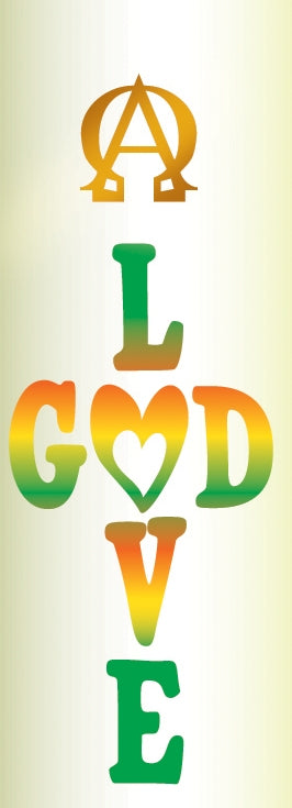 Candle Sticker - Word Cross Love God(Without Year)Candle Sticker - Word Cross Love God(Without Year)