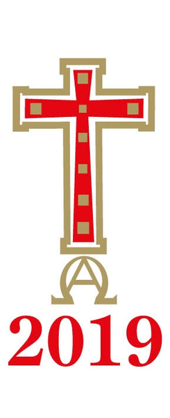 Candle Transfer - Red And Gold Cross Sq Pattern 2019Candle Transfer - Red And Gold Cross Sq Pattern 2019