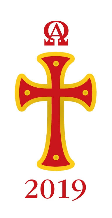 Candle Transfer - Decorative Red And Gold Cross 2019Candle Transfer - Decorative Red And Gold Cross 2019