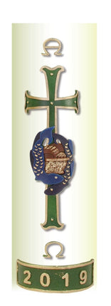 Wax Relief - Loaves & Fish With Green Cross 2019Wax Relief - Loaves & Fish With Green Cross 2019