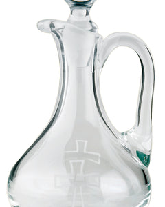 Bohemian Crystal Cruet With Engraved CrossesBohemian Crystal Cruet With Engraved Crosses