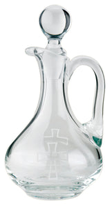 Bohemian Crystal Cruet With Engraved CrossesBohemian Crystal Cruet With Engraved Crosses