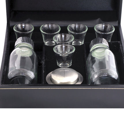 Old English 9-Piece Pewter Communion Set(Needs 6 X 8071352 Glass Cups)Old English 9-Piece Pewter Communion Set(Needs 6 X 8071352 Glass Cups)