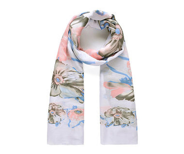 Pink Floral Print Long Scarf (93247) 80 X 180 CmPink Floral Print Long Scarf (93247) 80 X 180 Cm