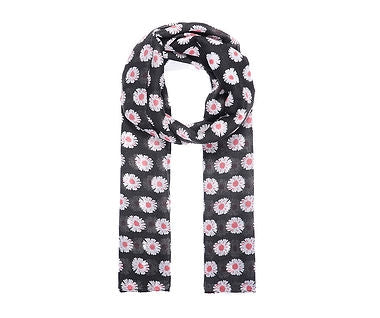 Black Daisy Print ScarfBlack Daisy Print Scarf