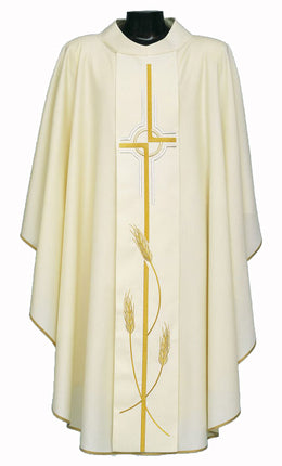 Cipriano Chasuble (White) - Round NeckCipriano Chasuble (White) - Round Neck