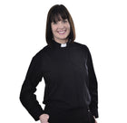 Woman's Clerical Long Sleeve Shirt - 1in Slip In Collar