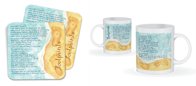Footprints Mug And Coaster SetFootprints Mug And Coaster Set