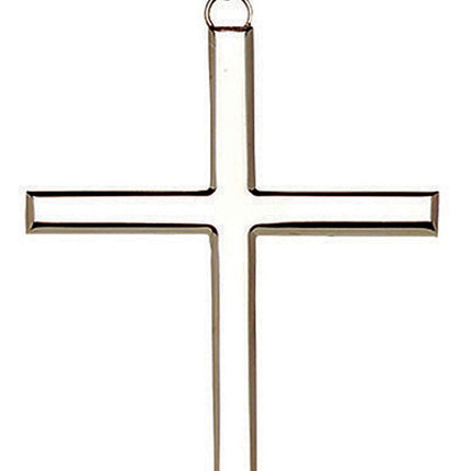 4" Stainless Steel Pectoral Latin Cross (J-24)  - On 30" Silver Chain4" Stainless Steel Pectoral Latin Cross (J-24)  - On 30" Silver Chain