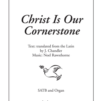 Christ Is Our Cornerstone -OctavoChrist Is Our Cornerstone -Octavo