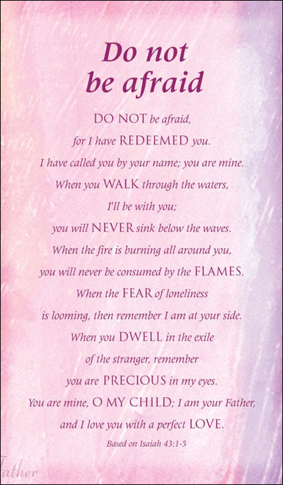 Prayer Cards-Do Not Be AfraidPrayer Cards-Do Not Be Afraid
