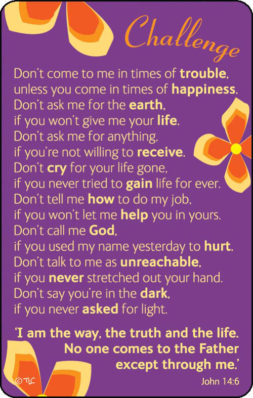 Credit Card Prayer Card - ChallengeCredit Card Prayer Card - Challenge
