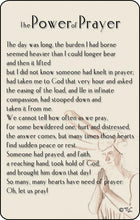 Credit Card Prayer Card - The Power Of PrayerCredit Card Prayer Card - The Power Of Prayer