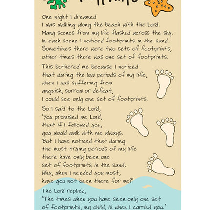 Prayer Card - FootprintsPrayer Card - Footprints
