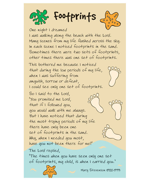 Prayer Card - FootprintsPrayer Card - Footprints