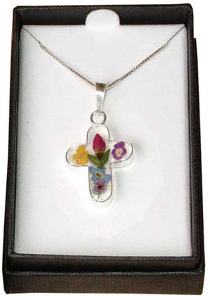 Rosebud Cross Necklace - (Mp07)Rosebud Cross Necklace - (Mp07)