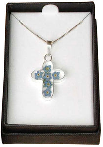 Forget-Me-Not Cross Necklace (Fp11)Forget-Me-Not Cross Necklace (Fp11)