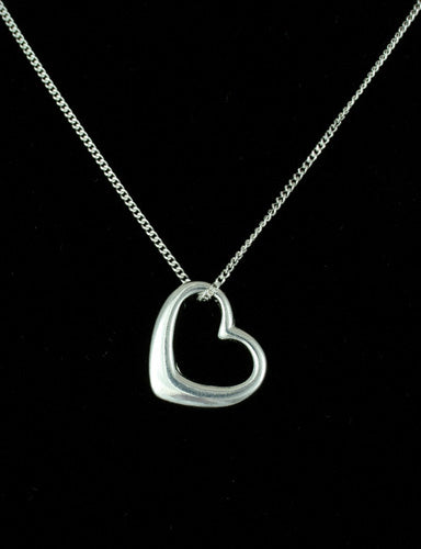 Small Open Silver Heart Necklace - L8540Small Open Silver Heart Necklace - L8540
