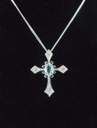 Blue Topaz Cross NecklaceBlue Topaz Cross Necklace