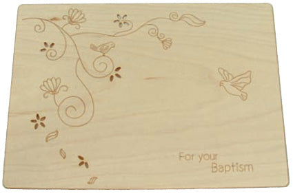 Maple Wood Baptism CardMaple Wood Baptism Card