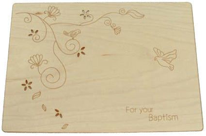 Maple Wood Baptism CardMaple Wood Baptism Card
