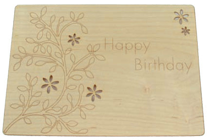 Maple Wood Birthday Flower CardMaple Wood Birthday Flower Card