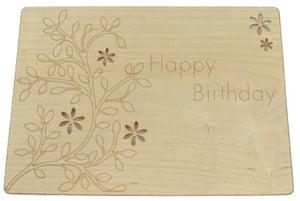 Maple Wood Birthday Flower CardMaple Wood Birthday Flower Card