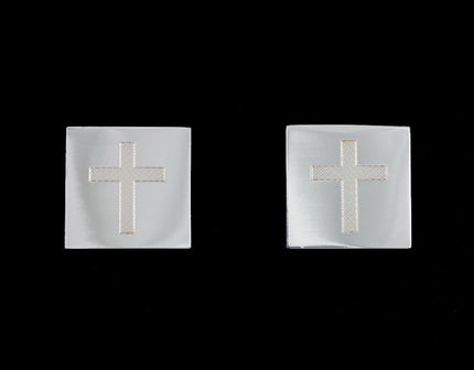 Engraved Cross Cufflinks In Box (X2Boe009)  (26 X 16Mm)Engraved Cross Cufflinks In Box (X2Boe009)  (26 X 16Mm)