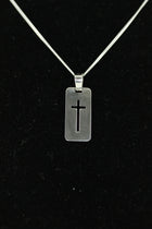 Silver Cross Tag Pendant (Mf013)Silver Cross Tag Pendant (Mf013)