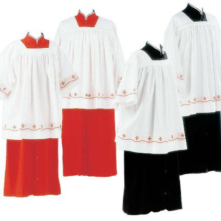 Acolyte Cotta - With Red Embroidery  27"/68CmAcolyte Cotta - With Red Embroidery  27"/68Cm