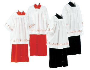 Acolyte Cotta - With Red Embroidery  27"/68CmAcolyte Cotta - With Red Embroidery  27"/68Cm