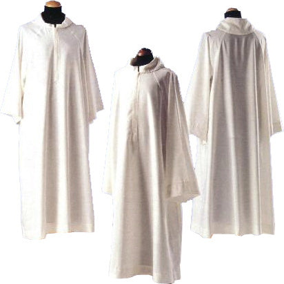 Acolyte Alb With Zip - Polyester/WoolAcolyte Alb With Zip - Polyester/Wool