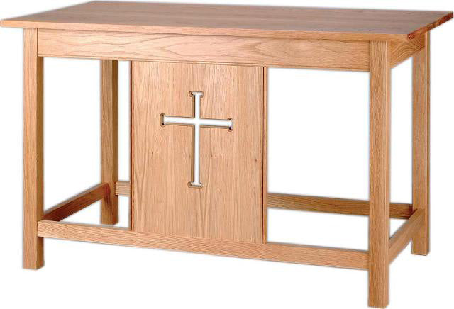 Communion Table with Cut Out Cross