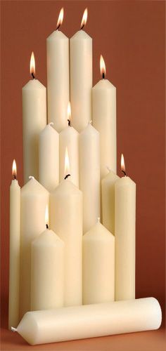 Altar Candles With Beeswax - 6" x 2" Pack of 6 (CC10A)
