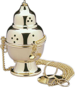 Polished Brass Thurible - 5" DiaPolished Brass Thurible - 5" Dia