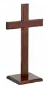 Mahogany Standing Cross On Base - 8" HighMahogany Standing Cross On Base - 8" High