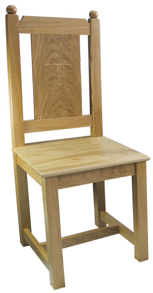 Side Chair With Cross Carving - NaturalSide Chair With Cross Carving - Natural