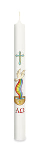 9" Baptism Candles - Dove & Rainbow9" Baptism Candles - Dove & Rainbow