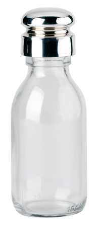 Cruet With Silver Plated Top 4 Fl.Oz.  Clear Glass (Height Approx. 4")Cruet With Silver Plated Top 4 Fl.Oz.  Clear Glass (Height Approx. 4")