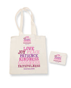 Love, Joy & Peace Natural Cotton Shopper With Foldaway PouchLove, Joy & Peace Natural Cotton Shopper With Foldaway Pouch