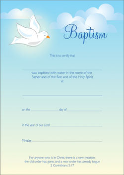 Certificate - Baptism (Child)Certificate - Baptism (Child)