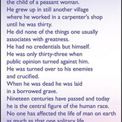 Credit Card Prayer Card - One Solitary LifeCredit Card Prayer Card - One Solitary Life