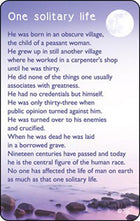 Credit Card Prayer Card - One Solitary LifeCredit Card Prayer Card - One Solitary Life