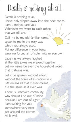 Prayer Card - Death Is Nothing At AllPrayer Card - Death Is Nothing At All